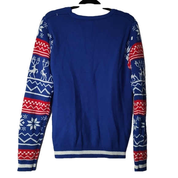 Jolly Sweaters Faux Necktie ~ Ugly Christmas Sweater Size M - Picture 2 of 4